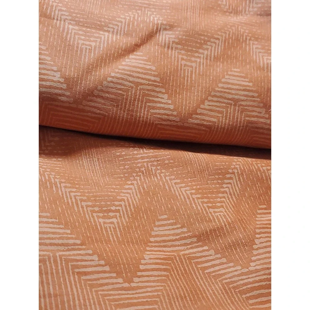 Nate Berkus 1 Flat Sheet Chevron Diamond Print Orange 90